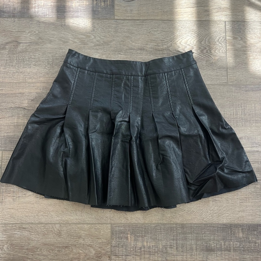 Black leather skirt
